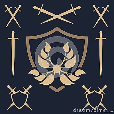 Template shield emblem. Vector Illustration