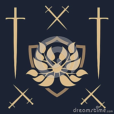 Template shield emblem. Vector Illustration