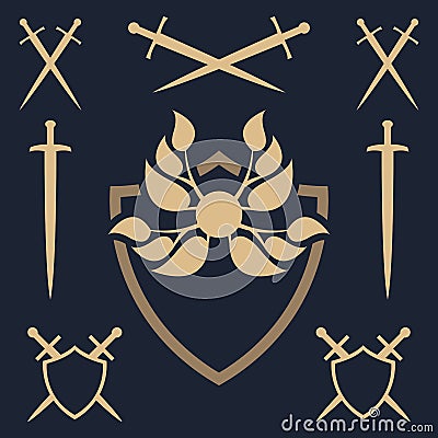 Template shield emblem. Vector Illustration