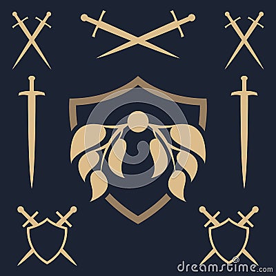 Template shield emblem. Vector Illustration