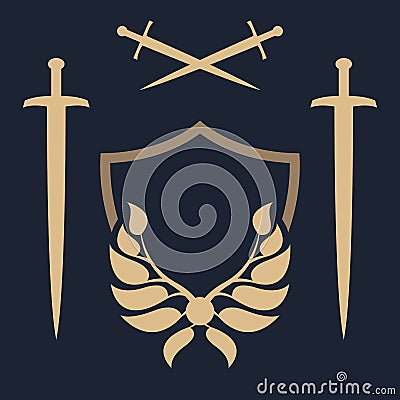 Template shield emblem. Vector Illustration