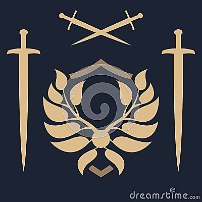 Template shield emblem. Vector Illustration