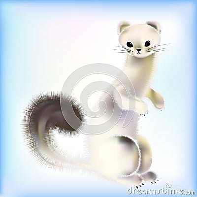 Template with with snow and ermine - vector illustration Vector Illustration