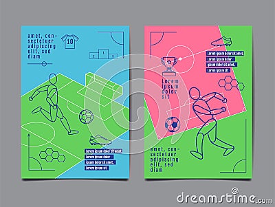 Template Sport Layout Design, Flat Design, single line, Graphic Illustration, Football, Soccer, Vector Illustration Vector Illustration