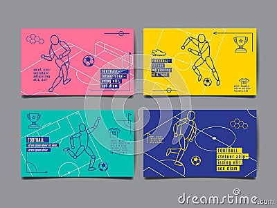 Template Sport Layout Design, Flat Design, single line, Graphic Illustration, Football, Soccer, Vector Illustration Vector Illustration