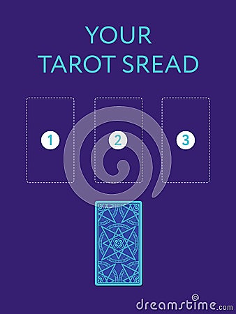 Template for three tarot card spread Vector Illustration