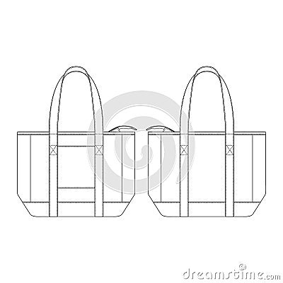 Template tote bag pocket vector illustration flat sketch design Vector Illustration