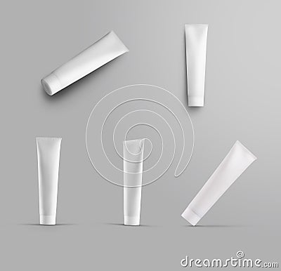 Template tube with a cap on a background with shadows Stock Photo