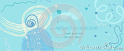 Vector Abstract element with geometric shape, doodle line, pattern, texture and pastel color Stock Photo