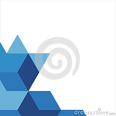 Blue Square Triangle Poly Corner Vector Illustration