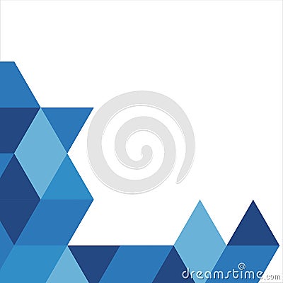 Blue Square Triangle Poly Corner Vector Illustration