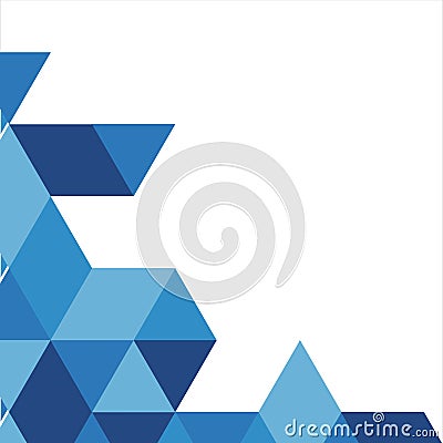 Blue Square Triangle Poly Corner Vector Illustration