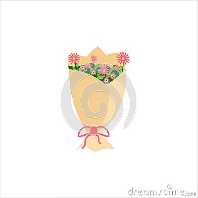Valentines Flower Bouquet Vector Illustration