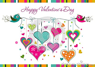 Template Valentine greeting card, vector Vector Illustration