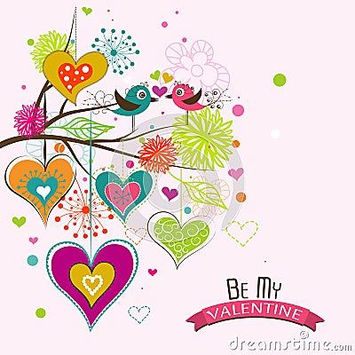 Template Valentine greeting card, vector Vector Illustration