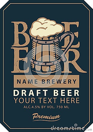 Template vector beer label Vector Illustration