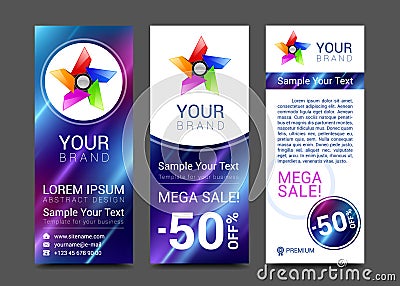 Template. Vector brochure design templates collection. Applications and Infographic Stock Photo