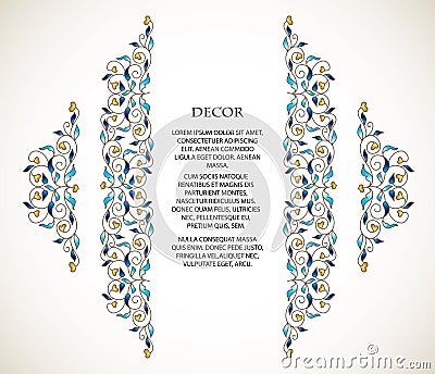 Template Vector decorative frame. Vector Illustration