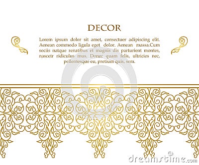 Template Vector decorative frame. Vector Illustration