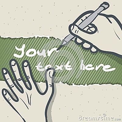 Template vector illustration of a hand writing Vector Illustration