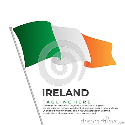 Template vector Ireland flag modern design Vector Illustration