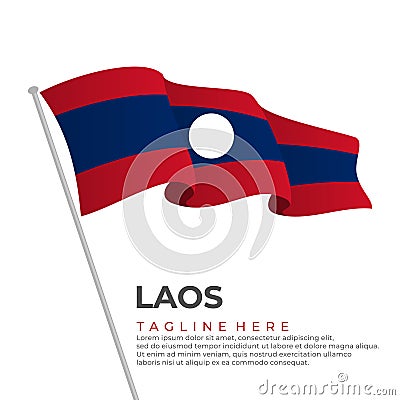 Template vector Laos flag modern design Vector Illustration