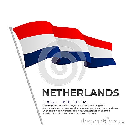 Template vector Netherlands flag modern design Vector Illustration