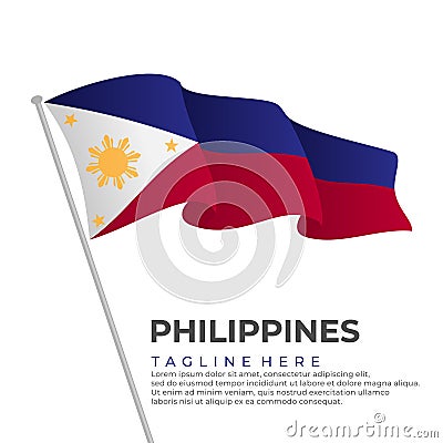 Template vector Philippines flag modern design Vector Illustration