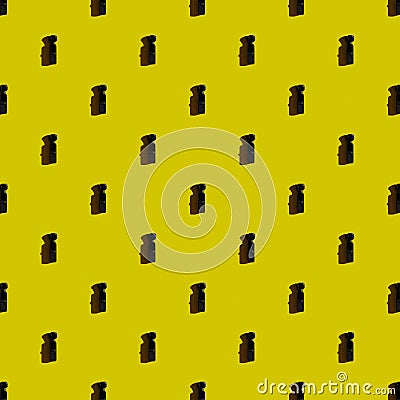 Template. Vertical modern mini camcorder on yellow background Stock Photo