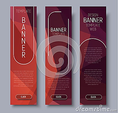 Template vertical web banners with abstract brown background wit Vector Illustration