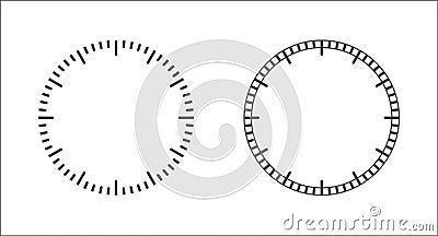 Template for a watch face, stopwatch, or timer. A blank for creative design. Flat style Vector Illustration