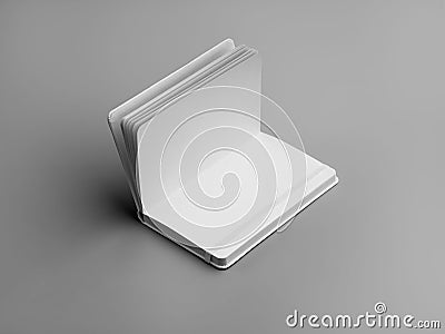 Template of a white open notebook with an elastic band, clean page, notepad for presentation design Stock Photo
