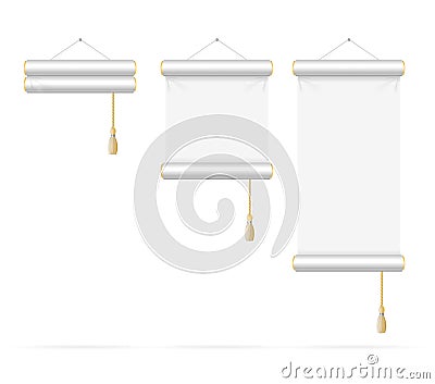 Template White Scroll Set. Vector Vector Illustration