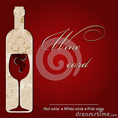 Template of a wine card Vector Illustration