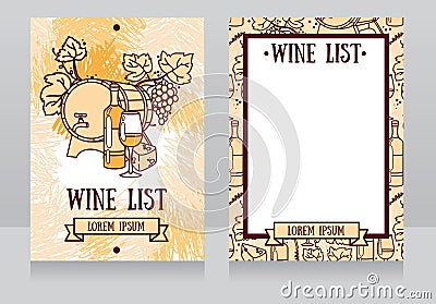 Template for the wine list Vector Illustration