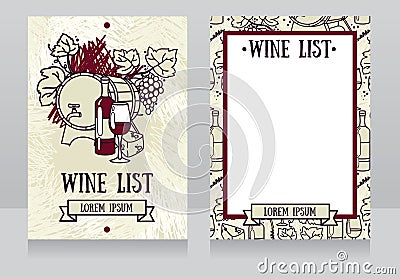 Template for the wine list Vector Illustration