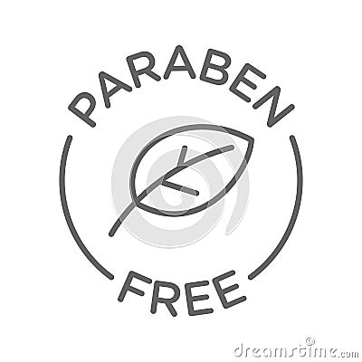 Paraben free icon cosmetic vector label Vector Illustration