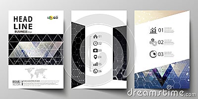 Templates for brochure, magazine, flyer or report. Cover design template, easy editable vector layout in A4 size Vector Illustration