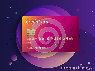 Templates of credit cards design. Vector plastic credit card or debit card Vector Illustration