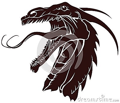 Templates dragons for tattoo Vector Illustration