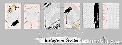 Templates for social media posts, instagram story Vector Illustration