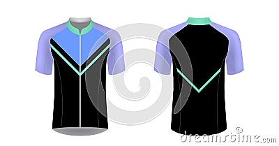 Templates of sportswear designs for sublimation printing. Uniform blank for triathlon, cycling, running competition, marathon and Stock Photo