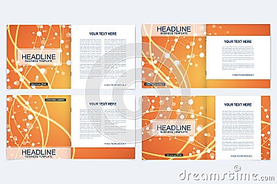 Templates for square brochure. Leaflet cover presentation. Vector Illustration