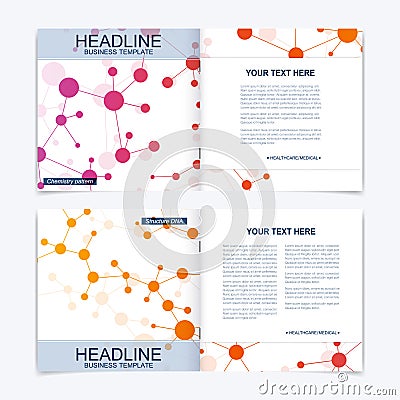 Templates for square brochure. Leaflet cover presentation. Vector Illustration