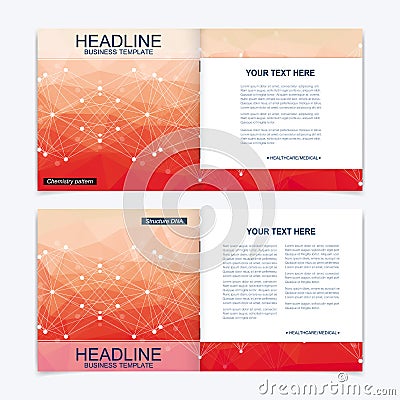 Templates for square brochure. Leaflet cover presentation. Vector Illustration