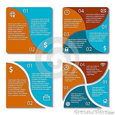 Templates square infographic diagram Vector Illustration