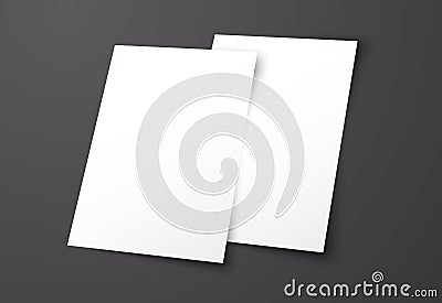 Templates of two white flyers on a black background. Vector Illustration