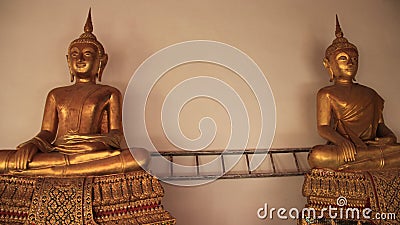 Gold Buddha With Happy Face Stock Photo