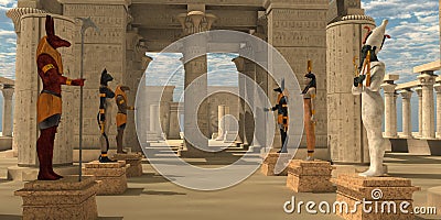 Temple of Ancient Pharaohs Stock Photo