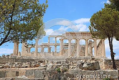 Temple of Aphaea, Aegina, Greece Stock Photo